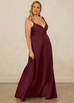 Christian Siriano Bridal for Azazie 1001 Brautjungfernkleider A-Linie Herzausschnitt Stretch-Satin Kleid Cabernetrot image14