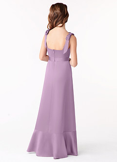 Azazie Barbara Junior Wisteria A-Line Bow Matte Satin Dress image3