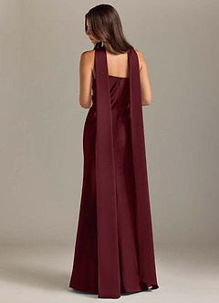 Azazie Kinsley Bridesmaid Dresses Cabernet Mermaid Side Slit Stretch Satin Dress image2