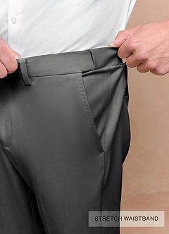 front Vincent Grey Structured High Stretch Dress Pants