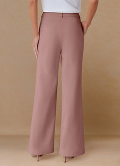 front Marina Dusty Rose Refined Weave Straight-Leg Pants