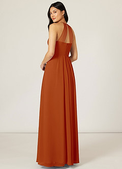 Azazie Sarah Final Sale Paprika Empire Pleated Chiffon Dress image5