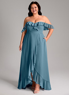 Azazie Lyra Bridesmaid Dresses Bermuda A-Line Chiffon Convertible Dress image11
