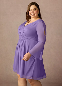 Azazie Teraso Mother of the Bride Dresses Tahiti A-Line Pleated Mesh Dress image14