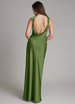 Azazie Dimitra Bridesmaid Dresses Juniper A-Line Pleated Stretch Satin Dress image7
