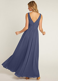 Azazie Pierrette Brautjungfernkleider A-Linie Plissee Chiffon Kleid Sturm image2