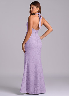 Azazie Valerie 신부 들러리 드레스 인어 주름진 플로럴 번아웃 바닥 길이 드레스 image6