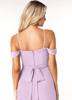 Azazie Joretta Bridesmaid Dresses Frosted Lilac A-Line Sweetheart Neckline Chiffon Convertible Dress image3