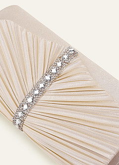 front Pochette portefeuille en satin plissé cristal
