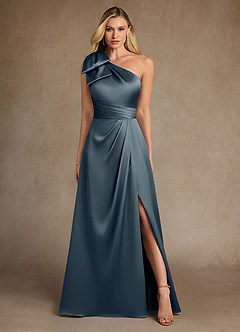 Azazie Easton Mother of the Bride Dresses Twilight A-Line One Shoulder Stretch Satin Dress image1
