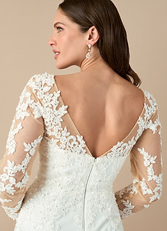 Azazie Nylah Final Sale Diamond White A-Line Sequins Tulle Dress image5