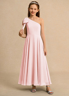 Azazie Guppy Junior Formal Flower Girl Klänningar Klä A-Line i Chiffong Ena axeln image3