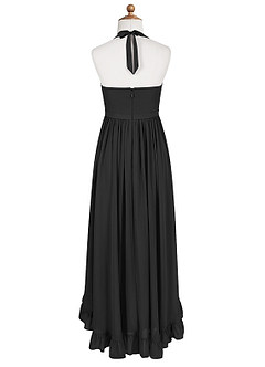 Azazie Hermione Vestido de Negro de Gasa/ Chiffon de Acampanado image7