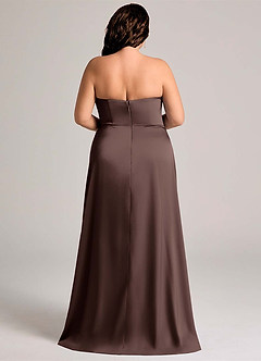 Azazie Wren Bridesmaid Dresses Ganache A-Line Strapless Stretch Satin Convertible Dress image9