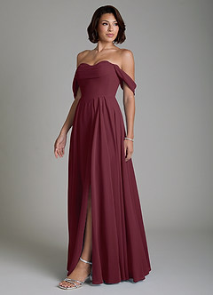 Azazie Loisa Brautjungfernkleider Wandelbar A-Linie Korsett Chiffon Kleid Cabernetrot image7