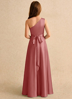 Azazie Puddles Junior Formal Flower Girl Klänningar Klä A-Line i Stretch Satin Ena axeln image2