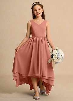 Azazie Kitten Junior Formal Flower Girl Klänningar Klä A-Line i Chiffong image4