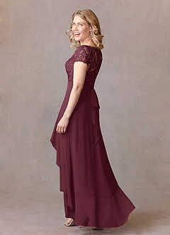 Azazie Mamie Kleider für die Brautmutter A-Linie Spitze Chiffon Kleid Cabernetrot image3