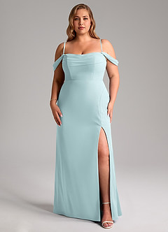 Azazie Saige Bridesmaid Dresses Mist A-Line Off the Shoulder Chiffon Convertible Dress image14