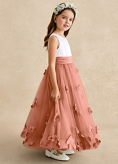Azazie Vi Flower Girl Dresses MAI TAI A-Line Sleeveless Tulle Dress image7