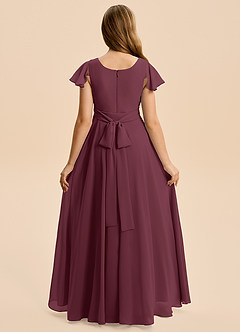 Azazie Cady Junior Cabernet A-Line Pleated Chiffon Dress image2