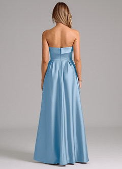 Azazie Lucienne Bridesmaid Dresses Powder Blue A-Line Strapless Stretch Satin Convertible Dress image7