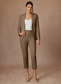 Charlotte Truffle Refined Weave Pants Suit