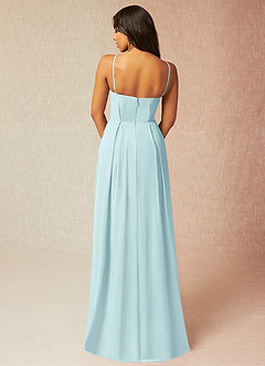 Azazie Kyedae Bridesmaid Dresses Sea Glass A-Line V-Neck Pleated Chiffon Dress image2