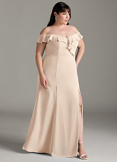Azazie Sophie Bridesmaid Dresses White Alabaster A-Line Off the Shoulder Chiffon Convertible Dress image10