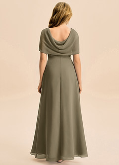 Azazie Emma Junior Linia A Pofałdowany Szyfon Długość podłogi Młodsza druhna Sukienka image2