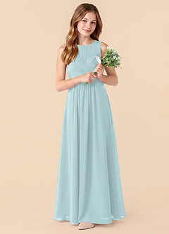 Azazie Skyla Junior Mist A-Line Pleated Chiffon Dress image3