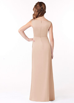 Azazie Sadia Junior Bermuda A-Line Pleated Matte Satin Dress image3