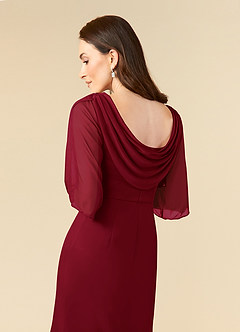 Azazie Magdalene Mother of the Bride Dresses Burgundy Sheath Sequins Mesh Dress image6