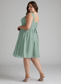 Azazie Angie Bridesmaid Dresses Agave A-Line Corset Chiffon Dress image16