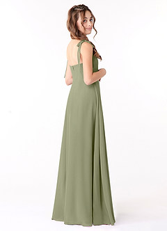 Azazie Rosey Junior Pistachio A-Line Sweetheart Neckline Chiffon Dress image2