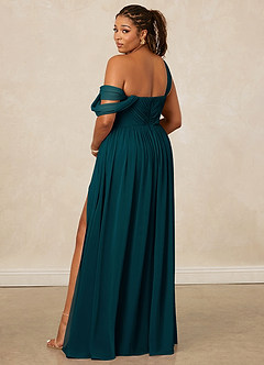 Christian Siriano Bridal for Azazie 1014 Bridesmaid Dresses Pine A-Line Off the Shoulder Chiffon Dress image11