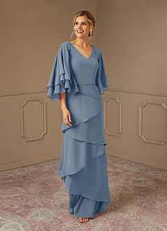 Azazie OHara Mother of the Bride Dresses Twilight A-Line V-Neck Chiffon Dress image1