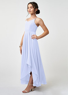Azazie Collette Junior Lavender A-Line Ruched Chiffon Dress image3
