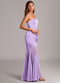 Azazie Uma Final Sale Lilac Mermaid Strapless Chiffon Convertible Dress image4