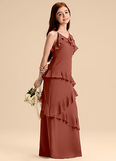 Azazie Evara Junior Auburn A-Line Chiffon Dress image1