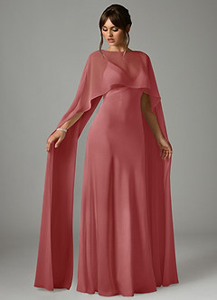Azazie Stefania Vestidos de madrinha de casamento Vestido Rosa Antiga de Cetim elástico de Linha A image3