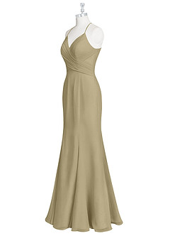 Azazie Carolina Bridesmaid Dresses Moss Green Mermaid Ruched Chiffon Dress image8