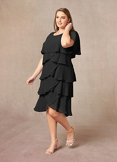 Azazie Rita Mother of the Bride Dresses Black A-Line Scoop Beaded Chiffon Dress image3