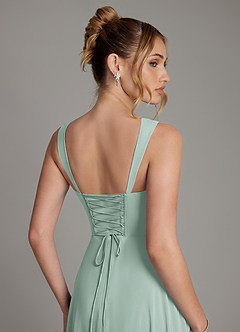 Azazie Agustina Bridesmaid Dresses Agave Mermaid Corset Chiffon Dress image2