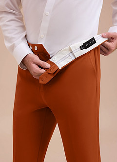 front Ethan Orange Brûlée Pantalon habillé en tissu raffiné