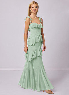 Barbie ♥ Azazie Bridesmaid Dresses Agave A-Line Sweetheart Neckline Chiffon Dress image4