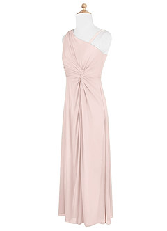 Azazie Brooke Junior Abito A-Line in Maglia Plissettato Rosa Rossore image7