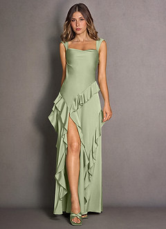 sage green ruffle maxi dress Baltic Born Womens Montaigne Ruffle Maxi Dress | Sage Floral
