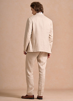 front Harrison Marrone Chiaro Abito 3 pezzi in lino 100%