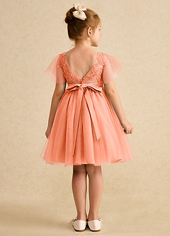 Azazie Queenie Flower Girl Dresses Sunset A-Line Lace Dress image2